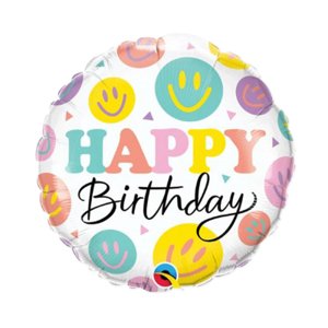 Balónik fóliový Happy Birthday smajlíky ALBI