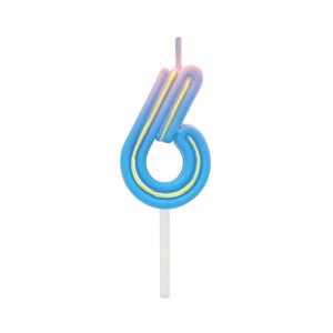 Sviečka tortová Neon ružovo-modrá číslo 6 ALBI