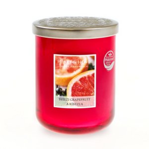Svieži grapefruit a ríbezľa - veľká sviečka Heart & Home