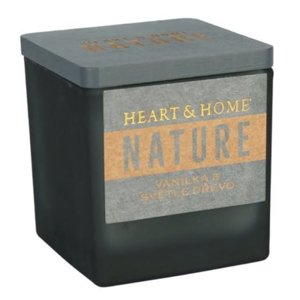Vanilka & svetlé drevo - malá sviečka NATURE Heart & Home