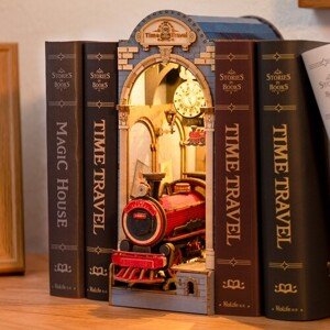 LED drevené 3D puzzle: Živá kniha - Cestovanie v čase s LED osvetlením