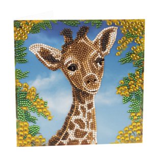 Pohľadnica vykladanie z diamantov Mláďa žirafy