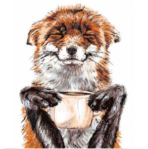 Maľovanie podľa čísel Holly Simental: Líška a káva 40x50cm Zuty