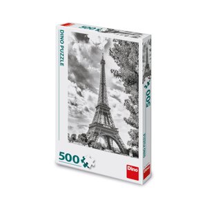 Puzzle Čiernobiela Eiffelova veža 500 Dino