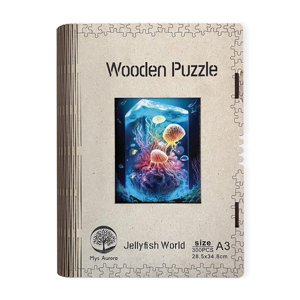 Drevené puzzle Svet medúz A3