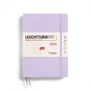 Diár LEUCHTTURM1917 2025 Lilac, Medium (A5), bodkovaný, English