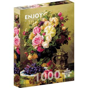 Puzzle Jean-Baptiste Robie: Still Life with Roses 1000 Enjoy