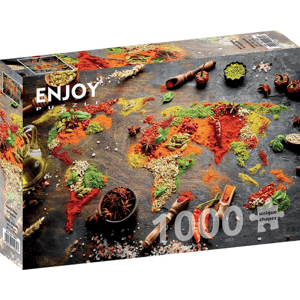 Puzzle Mapa sveta v korení 1000 Enjoy