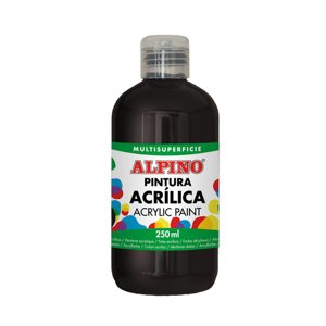 Alpino Fľaša akrylovej farby do školy čierna 250 ml