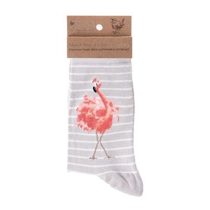 Bambusové ponožky "Pretty in Pink" Wrendale Designs – plameniak