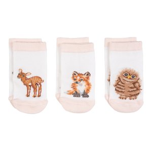 Detské ponožky "Little Forest" Wrendale Designs, 3 páry (0–6 mes.) – lesné zvieratká