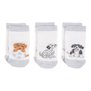 Detské ponožky "Little Paws" Wrendale Designs, 3 páry (0–6 mes.) – šteniatka
