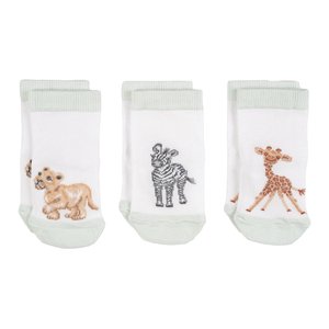 Detské ponožky "Little Savannah" Wrendale Designs, 3 páry (0–6 mes.) – africké zvieratká
