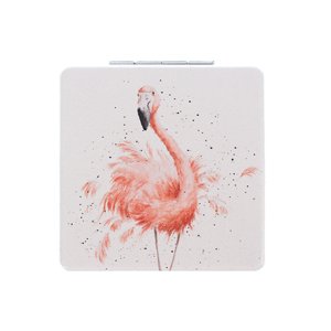 Vreckové zrkadielko "Pretty in Pink" Wrendale Designs – plameniak