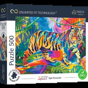 Prime Puzzle 500 UFT - Farebné škvrny: Stretnutie tigrov
