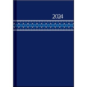 Pracovný diár PRINT Folk modrý 2024