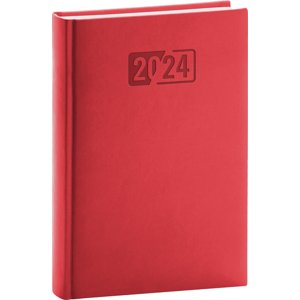 Denný diár Aprint 2024, červený, 15 × 21 cm