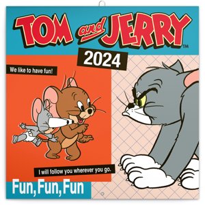 Poznámkový kalendár Tom a Jerry 2024, 30 × 30 cm