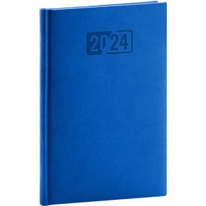 Týždenný diár Aprint 2024, modrý, 15 × 21 cm