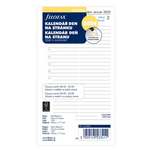 Kalendár Filofax osobný A5 deň/1 strana ČJ+SJ 2024, linajkový
