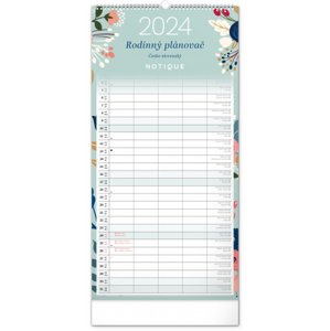Nástenný plánovací kalendár Kvety 2024, 21 × 42 cm
