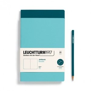 Zošit LEUCHTTURM1917 Jottbook Double, AquaNavy & Pacific Green, Flexcover, 80 g/m2 papier, 59 p., čistý