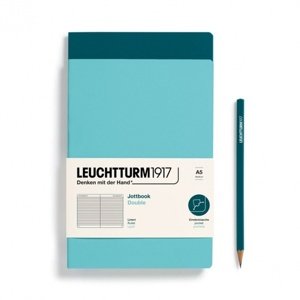 Zošit LEUCHTTURM1917 Jottbook Double, AquaNavy & Pacific Green, Flexcover, 80 g/m2 papier, 59 p., riadkovaný