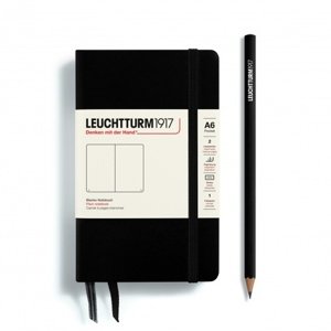 Zápisník LEUCHTTURM1917 Pocket (A6) Black, 187 p., čistý