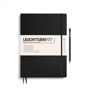 Zápisník LEUCHTTURM1917 Master Slim (A4+) Black, 123 p., riadkovaný