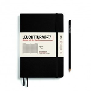 Zápisník LEUCHTTURM1917 Softcover Medium (A5) Black, 123 p., štvorcový