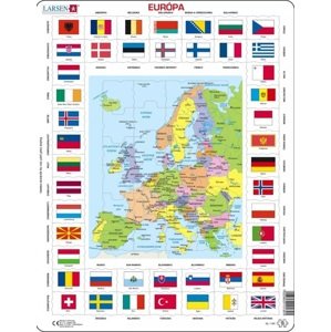 Puzzle Mapy a vlajky Európa Larsen KL1-SK