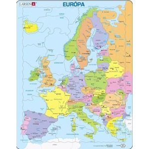 Puzzle Europa tvary - Európa (puzzle v maďarčine) Larsen A-8
