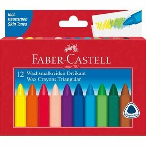 Voskovky Faber-Castell Wax Triangular Crayons trojhranné 12 ks