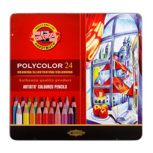Pastelky KOH-I-NOOR Polycolor v plechu 24 ks