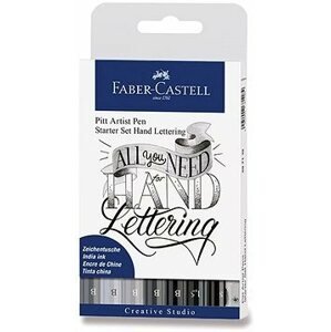 Popisovač Faber-Castell Pitt Artist Pen Hand Lettering 9 ks