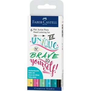 Popisovač Faber-Castell Pitt Artist Pen Hand Lettering pastelová sada 6 ks