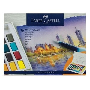 Akvarelové farby Faber-Castell s paletkou 36 ks