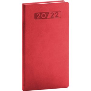 Vreckový diár Aprint 2022, červený, 9 × 15,5 cm