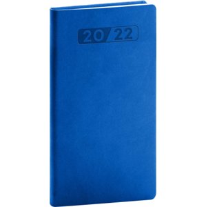 Vreckový diár Aprint 2022, modrý, 9 × 15,5 cm