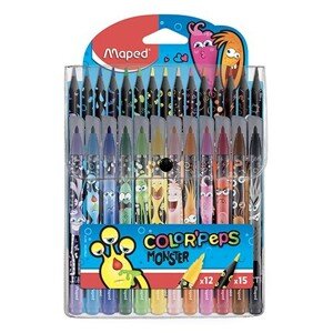 Fixky MAPED Color' Peps Monster 12ks + 15ks farebných ceruziek