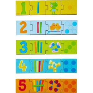 Haba drevené puzzle na učenie čísel do 5