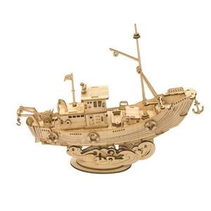 Drevené 3D puzzle Rybárska loď