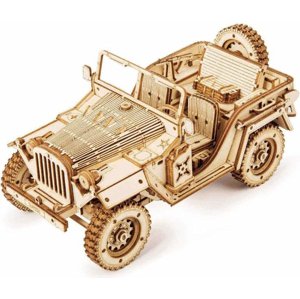 Drevené 3D puzzle Vojenské terénne auto