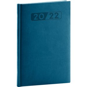 Týždenný diár Aprint 2022, petrolejovo modrý, 15 × 21 cm