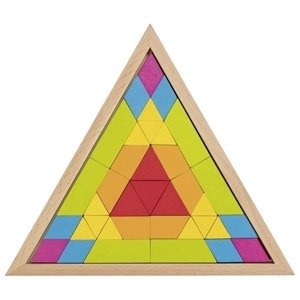 Drevené mozaikové puzzle Trojuholník