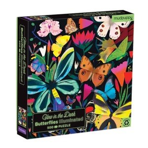Rodinné Puzzle svietiace v tme Motýle 500 Mudpuppy