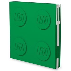 Zápisník LEGO s gélovým perom ako klipom zelený