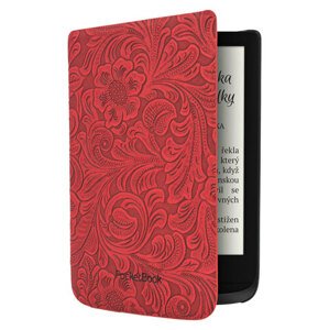 PocketBook HPUC-632-R-F puzdro Shell red flowers, červené