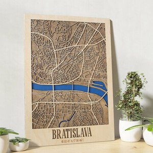 3D mapa mesta Bratislava (45 x 30 cm)
