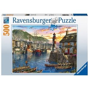 Puzzle Východ slnka v prístave 500 Ravensburger